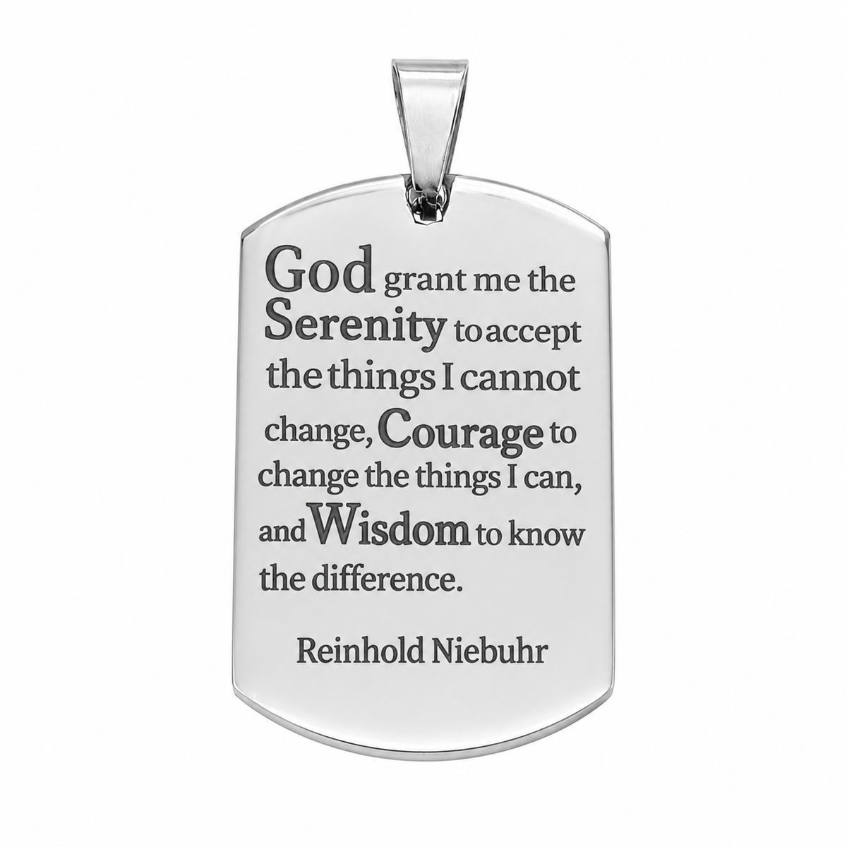 American Dog Tag Reinhold Niebuhr Pendant – Stainless Steel