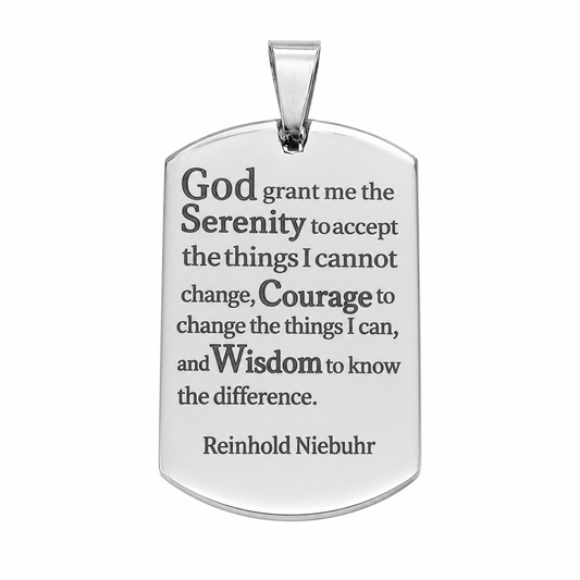 American Dog Tag Reinhold Niebuhr Pendant – Stainless Steel