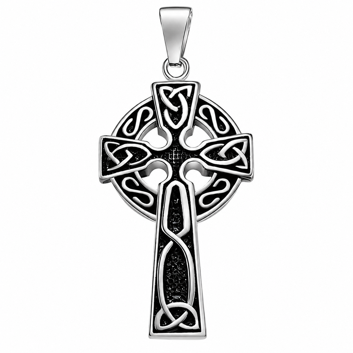 Celtic Knot Cross Irish Pendant (Design 081) – Stainless Steel