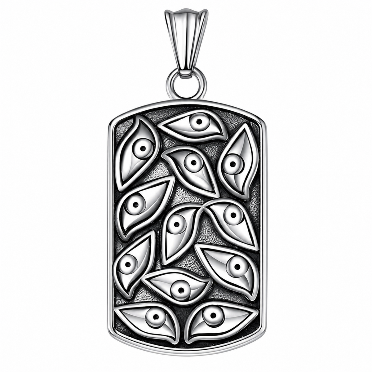 Evil Eye Dog Tag Mystical Pendant – Stainless Steel