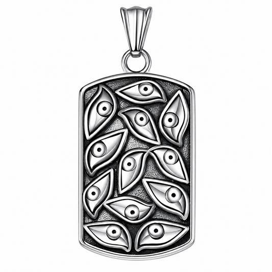 Evil Eye Dog Tag Mystical Pendant – Stainless Steel
