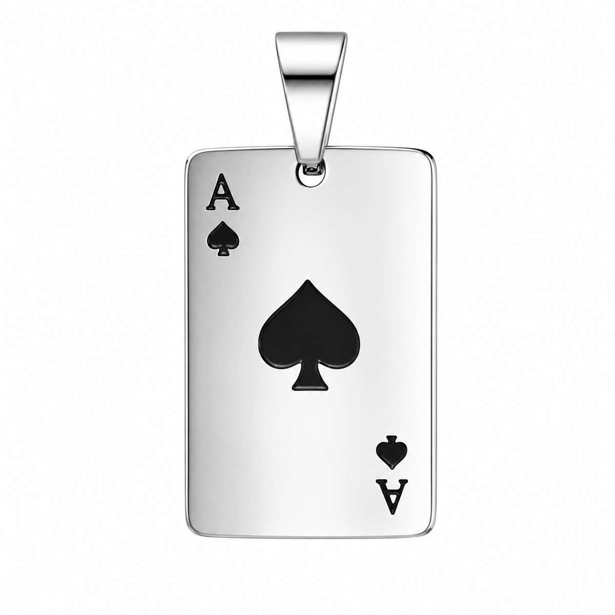 Ace of Spades Card Lucky Pendant (Design 084) – Stainless Steel