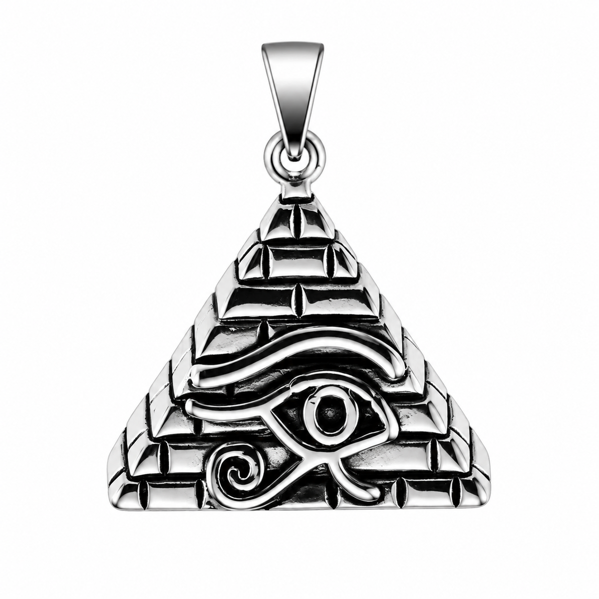 Pyramid Eye of Horus Egyptian Pendant – Stainless Steel