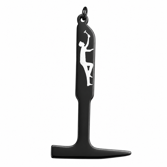 Rock Climber Outdoor Sport Pendant – Black Stainless Steel