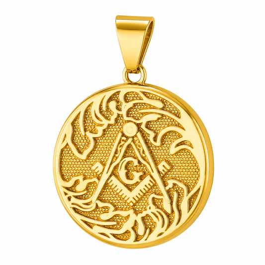 Mason Masonic G Symbol Freemason Pendant – Gold-Tone Stainless Steel