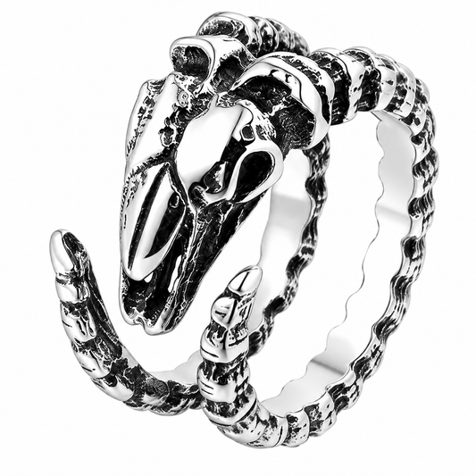 Stainless Steel Animal Head Skeleton Ram Ring