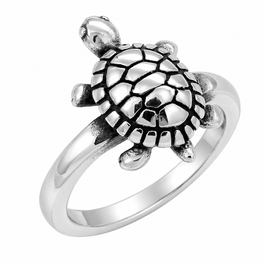 Stainless Steel Turtle Animal Shell Ring