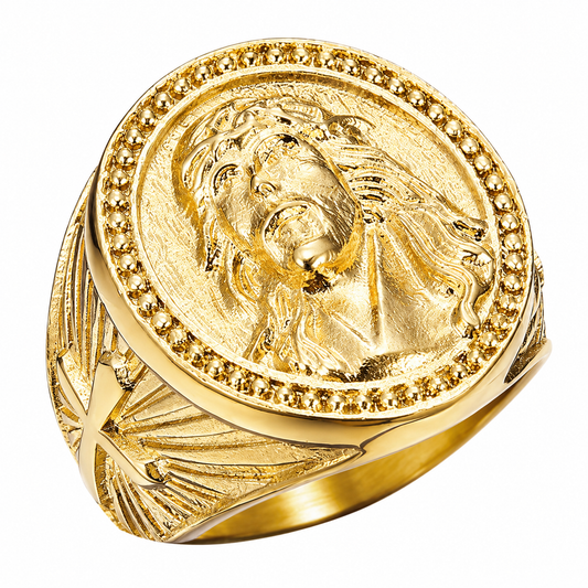18k Gold PVD Stainless Steel Jesus Christ Crown of Thorns Ring