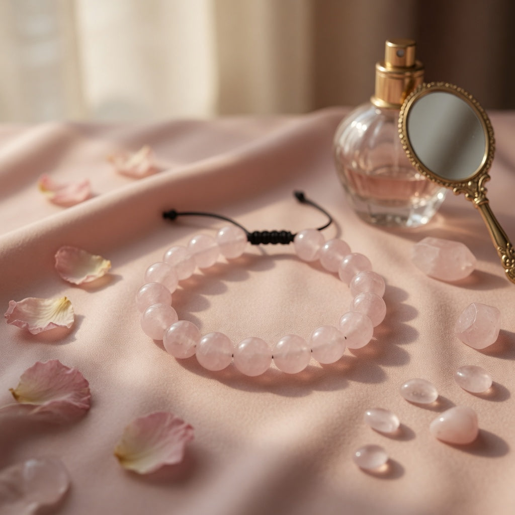 10mm Rose Quartz Adjustable Bracelet