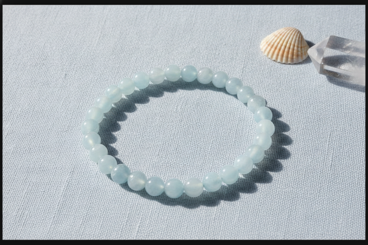 4-6mm Aquamarine Stretch Bracelet