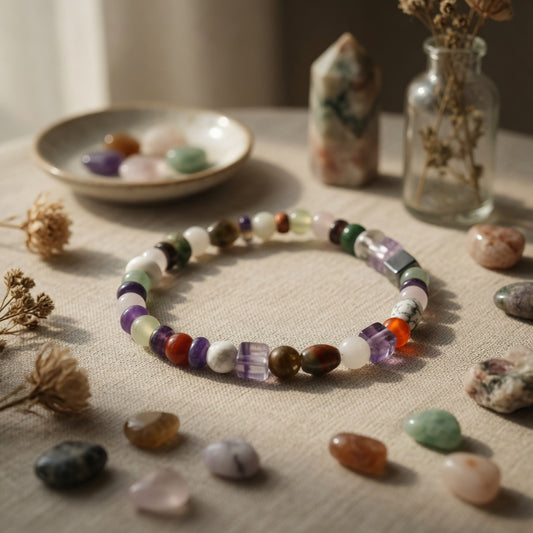 4-6mm Mixed stones & shapes Stretch Bracelet