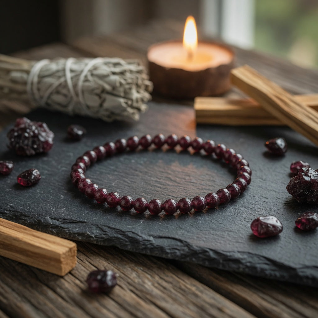 4mm Garnet Stretch Bracelet