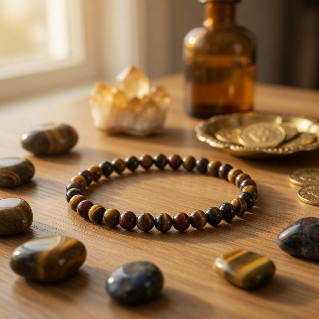 4mm Tiger Eye Tri Color Stretch Bracelet
