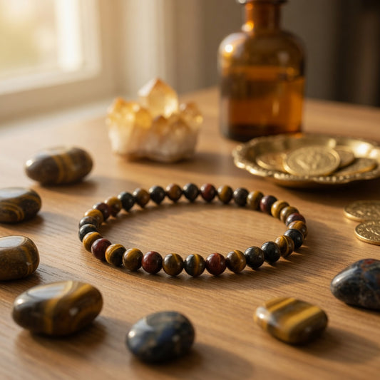 4mm Tiger Eye Tri Color Stretch Bracelet