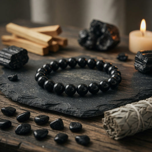 8mm Black Tourmaline Stretch Bracelet