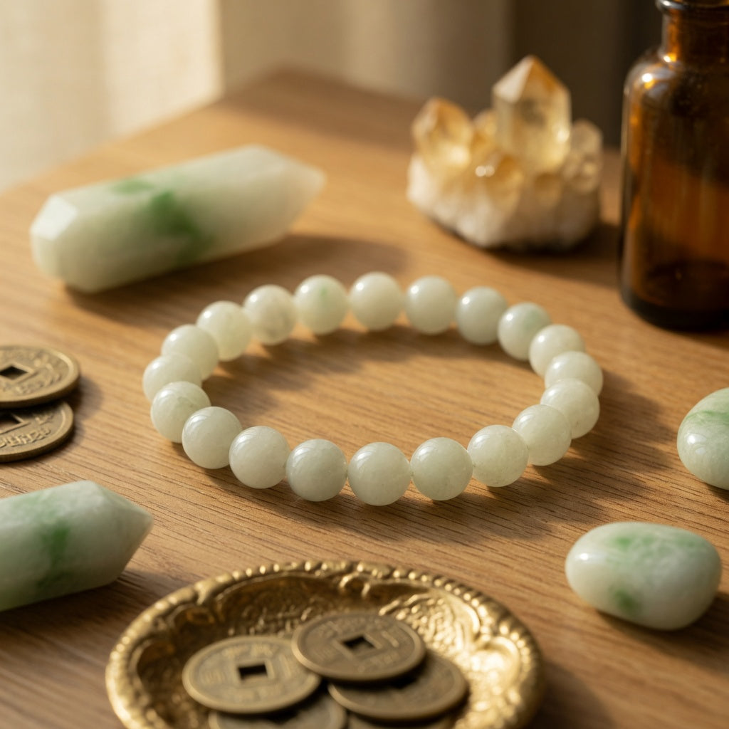8mm Chinese Jade Stretch Bracelet