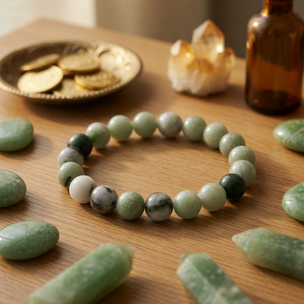8mm Green Jade Stretch Bracelet