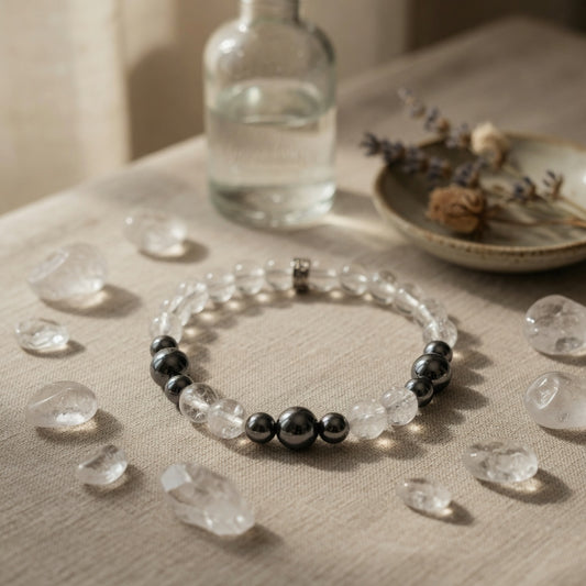 8mm Quartz, Terahertz Stretch Bracelet
