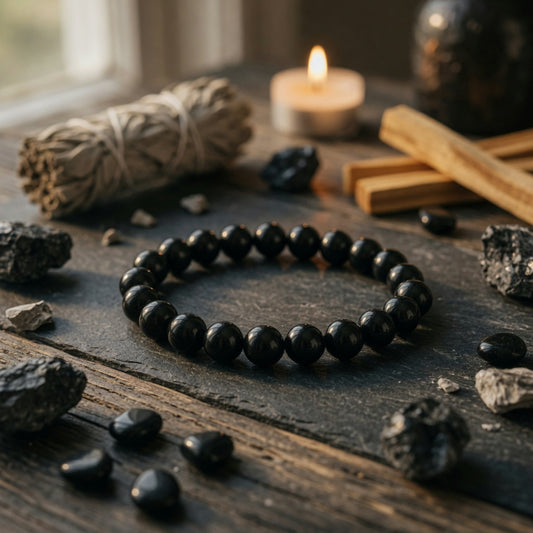 8mm Jet Stretch Bracelet
