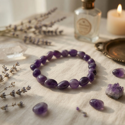 Amethyst Nugget Stretch Bracelet