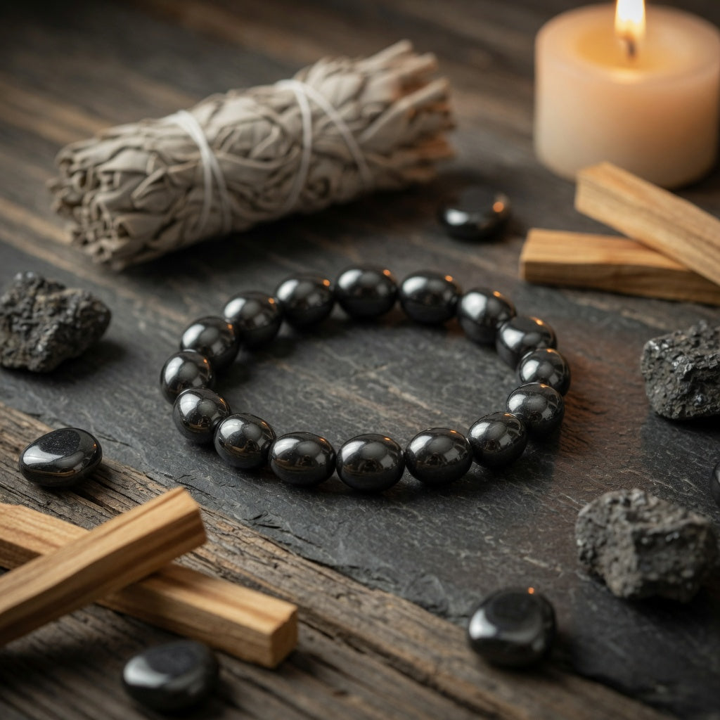 Hematite Nugget Stretch Bracelet