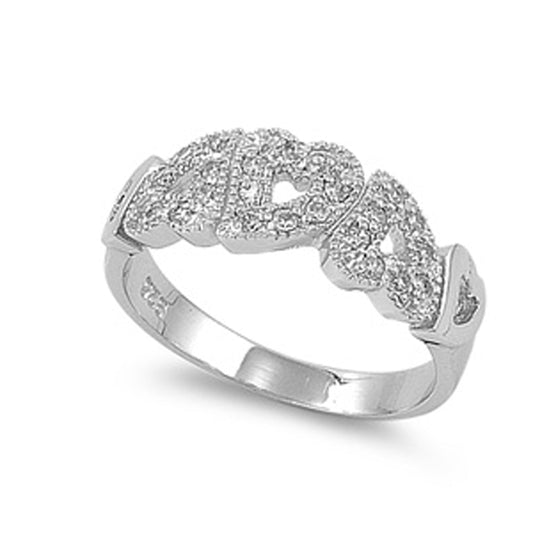 Clear CZ Wholesale Infinity Love Heart Ring .925 Sterling Silver Band Sizes 5-10