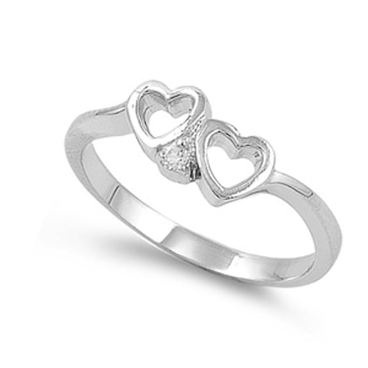 Clear CZ Promise Heart Infinity Love Ring .925 Sterling Silver Band Sizes 4-10