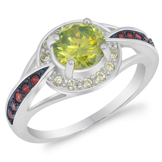 Bold Statement Yellow CZ Ring New .925 Sterling Silver Band Sizes 5-10