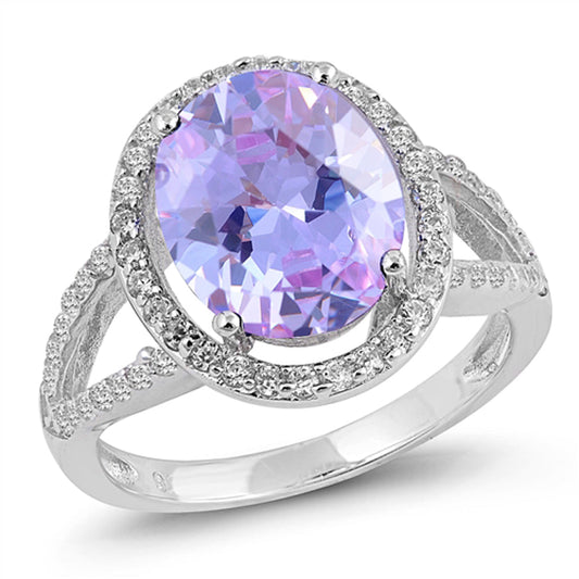 Lavender CZ Elegant Vintage Style Ring New .925 Sterling Silver Band Sizes 5-10