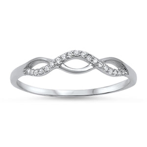 Infinity Love White CZ Cute Promise Ring New 925 Sterling Silver Band Sizes 4-10