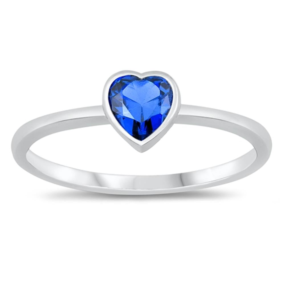 Simple Classic Love Heart Promise Sterling Silver Ring Sizes 2-12