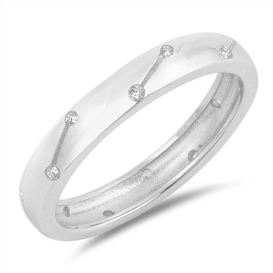 Clear CZ Eternity Sparkle Wedding Ring New .925 Sterling Silver Band Sizes 5-10