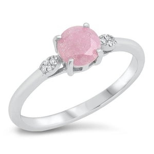 Cute Dainty Milky Pink CZ Promise Ring New .925 Sterling Silver Band Sizes 4-10