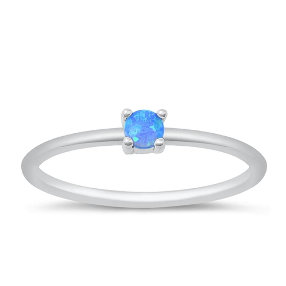 Sterling Silver Blue Lab Opal Ring