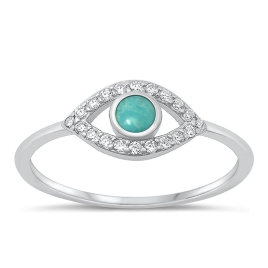 Sterling Silver Turquoise Eye Ring