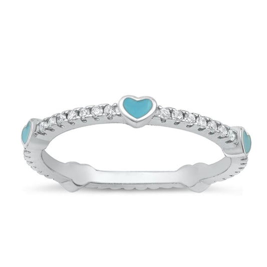 Sterling Silver Clear CZ Heart Ring