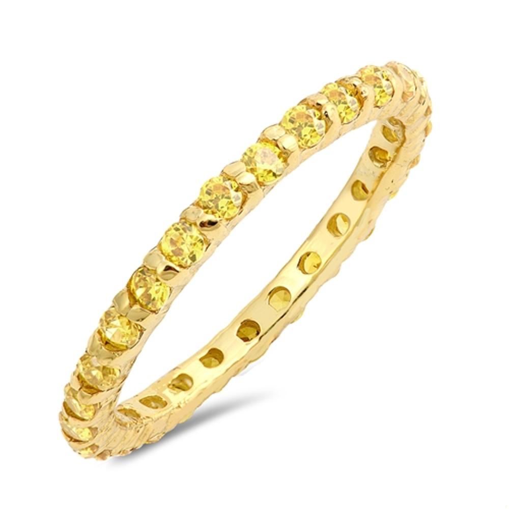 Yellow CZ Unique Stackable Ring New .925 Sterling Silver Thumb Band Sizes 3-12