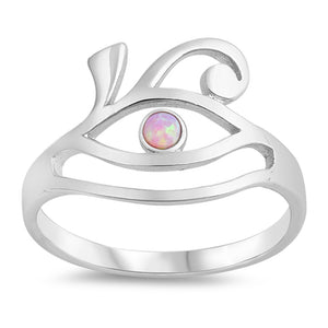 Pink Lab Opal Cute Midi Knuckle Girl Ring .925 Sterling Silver Band Sizes 5-10