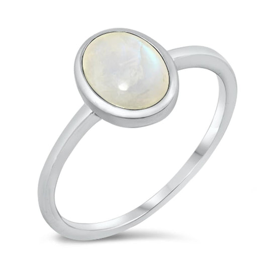 Classic Oval Statement Moonstone Ring New .925 Sterling Silver Band Sizes 4-10