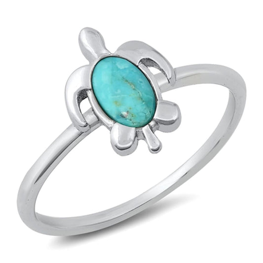 Sterling Silver Turquoise Sea Turtle Ring