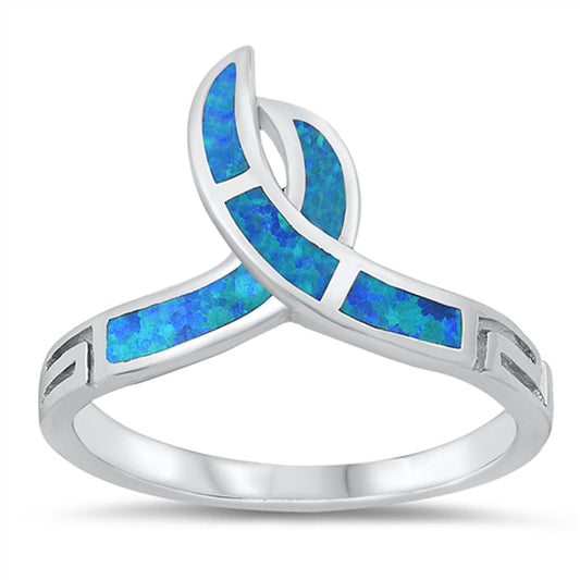 Blue Lab Opal Classic Twist Ring .925 Sterling Silver Sizes 5-10