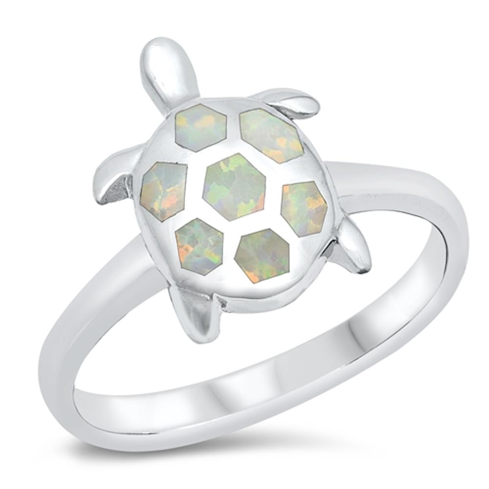 Mosaic Animal Sea Turtle Ring New .925 Sterling Silver Band Sizes 5-10