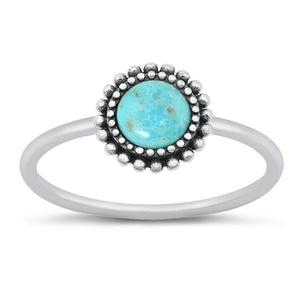 Sterling Silver Turquoise Flower Ring