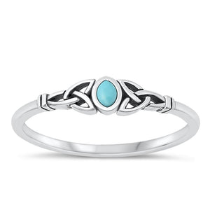 Sterling Silver Turquoise Celtic Knot Ring