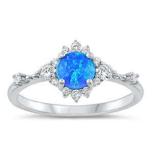 Sterling Silver Blue Lab Opal Ring