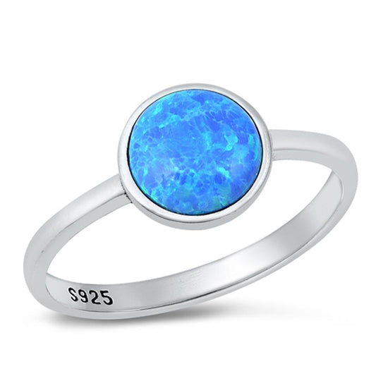 Sterling Silver Blue Lab Opal Ring