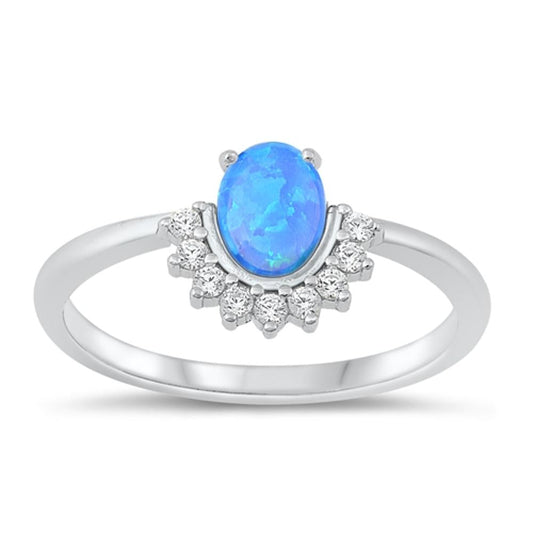 Sterling Silver Blue Lab Opal Ring