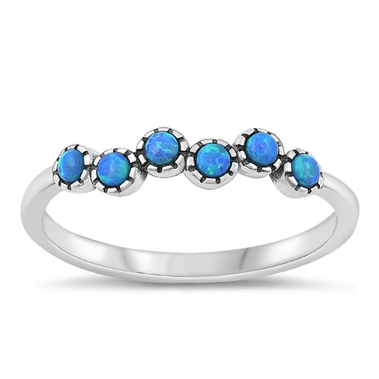 Sterling Silver Blue Lab Opal Ring