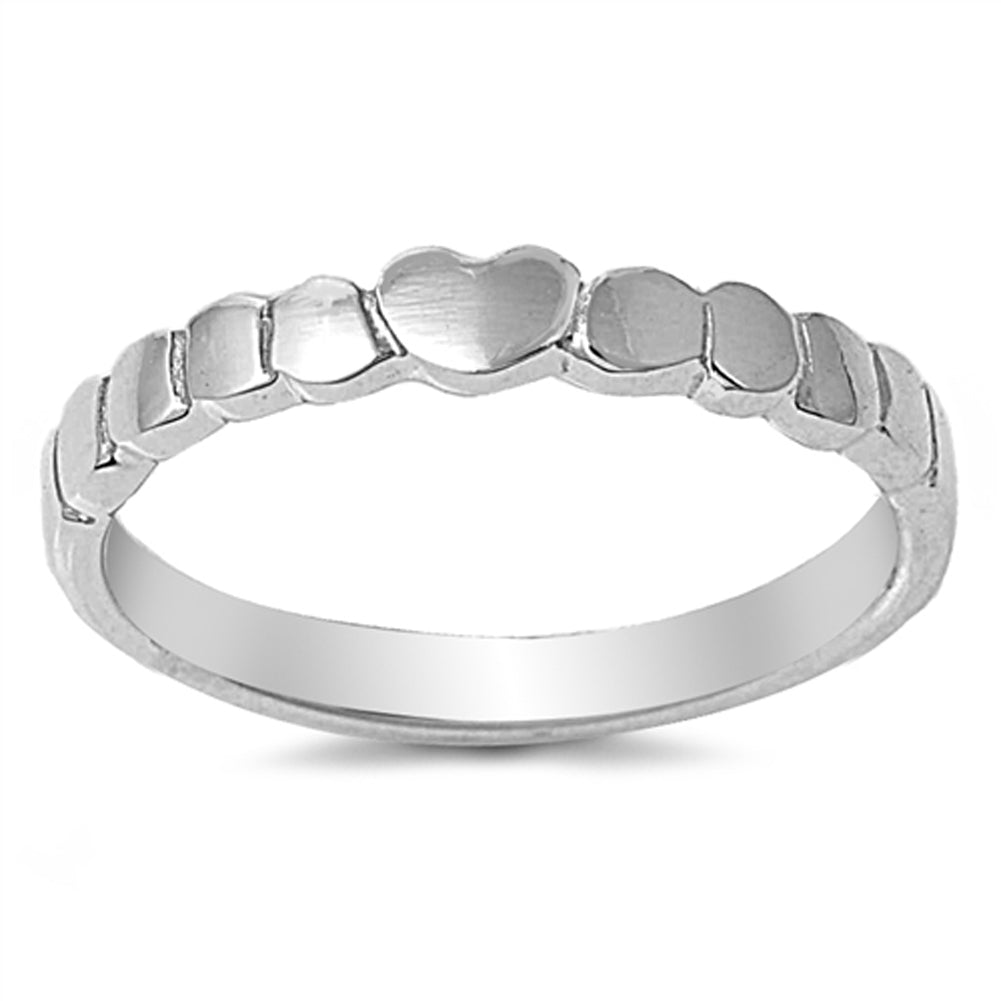 Heart Simple Purity Promise Petite Ring New .925 Sterling Silver Band Sizes 3-10