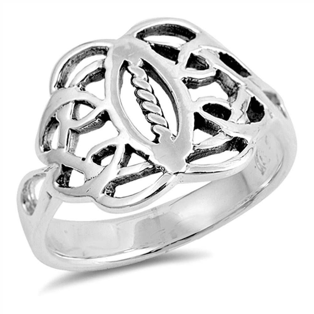 Boho Oxidized Filigree Endless Knot Ring New 925 Sterling Silver Band Sizes 5-10